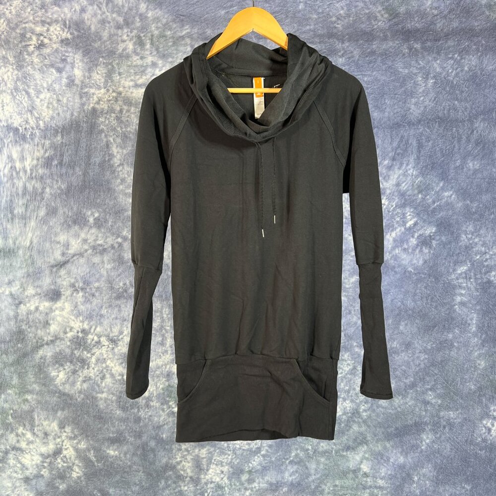 Lucy Black Long Sleeve Cowl Neck Sweatshirt